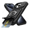 Case For iPhone 16 15 14 13 12 11 Pro Max XS XR 8 7 Plus Magnetirelaxc Rotated Ring Kickstand Heavy Duty Drop Protection Wallet Cover. 