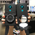 Phone Case Nokia 3.4 Back Cover Cute Cartoon Camera Stand Holder Silicone Soft Cases for Nokia 3.4 Makeup Mirror Phone Cover Case. 