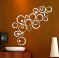 24Pcs DIY 3D Circle Mirror Wall Sticker Crystal Mural Decal Home Decor. 