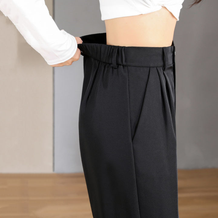 Women%20Chic%20Office%20Wear%20Straight%20Pants%20Vintage%20High%20Ladies%20Trousers%20Baggy%20Korean%20NEW%20Spring/Summer/Autumn%20Wide%20Leg%20Female%20-%20Image%206