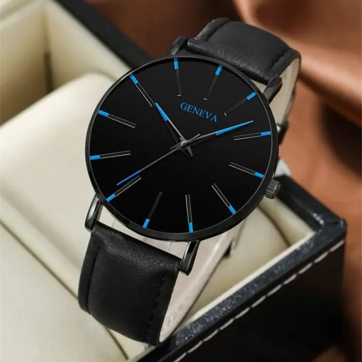 5pc%20Black%20Classic%20Quartz%20Watch%20Men%20Dial%20Watch%20Fashion%20Round%20Quartz%20Simple%20Casual%20Watch%20For%20Sports%20Leather%20Bracelet%20-%20Image%203