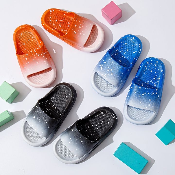 Matching Ourfit gradual starry night slippers for children boys and girls Slippers for indoor outdoor home non-slip kids shose