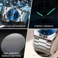 POEDAGAR 930 Men's New Luxury Luminous Date Week Stainless Steel Quartz Watch For Men. 