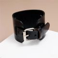 Modyle Fashion Wide Genuine Leather Bracelet Brown Black Wide Cuff Bracelets Bangles Vintage Punk Wristband Men Jewelry.