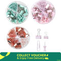 Paper Clips Stationery Set Paper Binder Swallowtail Clip Map Push Pins Paper Clips Office Supplies Set with Clear Box for Study Office Home Art Crafts.