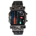 Watch Rectangle Adjustable Plastic Creative Number Matrix LED Digital Watch for Boys.