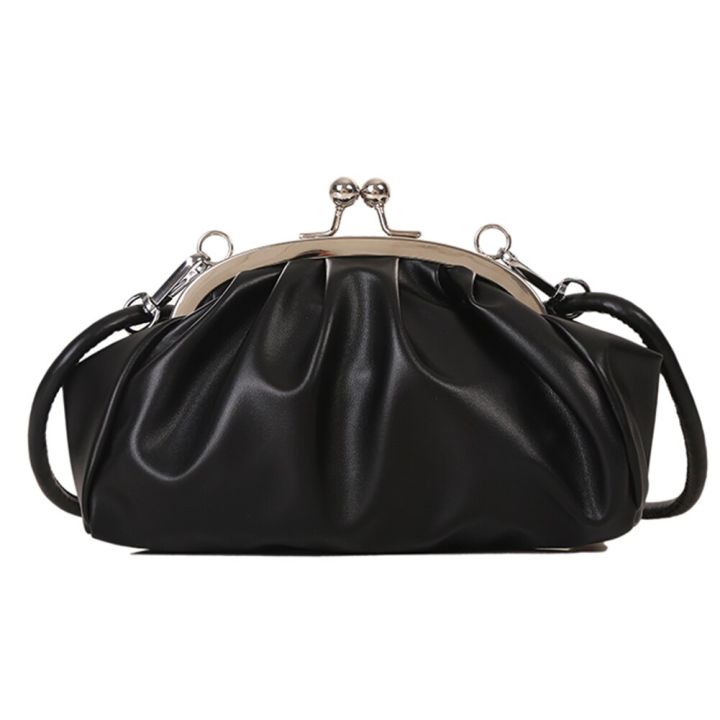 Simple%20Shoulder%20Bag%20Metal%20Clip%20Buckle%20Women%20Clutch%20Handbag%20Shell%20Shape%20Small%20Leather%20Pleated%20Cloud%20Lady%20Purse%20for%20Travel%20Dating%20-%20Image%207