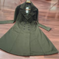 Ripti dress museum Lady Winter Coat Solid Color Flap Pockets Winter Overcoat. 