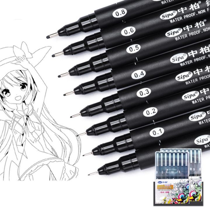 BRADOO-%20Sipa%208Pcs%20Black%20Thin%20Liner%20Pens%20Mini%20Liner%20Fineliner%20Drawing%20Pens%20for%20Artist%20Illustration%20Technical%20Drawing%20Office%20Documents%20-%20Image%204