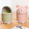 Desktop trash Mini Flip Lid Home Living Room Desktop Bedside Plastic Trash Can Cartoon Garbage Bin. 