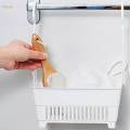Hanging Basket Bin Multifunctional Wall Mounted Space Saving Double Hook Storage Organizer Rack for Wash kitchen Toiletries Bathroom.