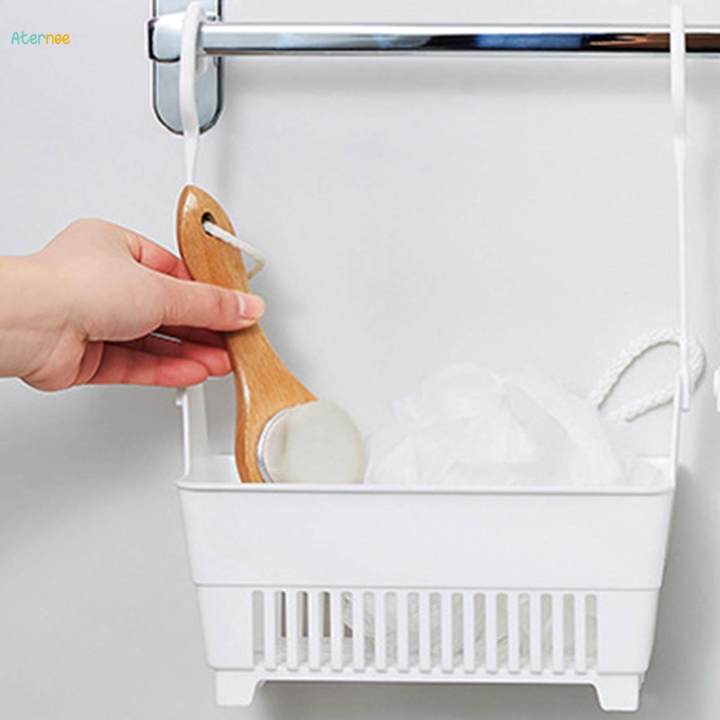 Hanging Basket Bin Multifunctional Wall Mounted Space Saving Double Hook Storage Organizer Rack for Wash kitchen Toiletries Bathroom