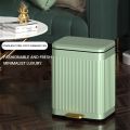 Stainless Steel Pedal Trash Can Garbage Bin for Kitchen and Bathroom Living Room Silent Trash Bin Home Waterproof Waste Bin. 