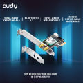 Cudy WE3000 V2 AX3000 Dual-Band Wi-Fi 6 PCIe Adapter - Dual-Band AX3000 Wi-Fi 6 - Bluetooth 5.2 - Intel AX200 WiFi 6 Module -  Compatible with Windows 10/11 64-bit. 