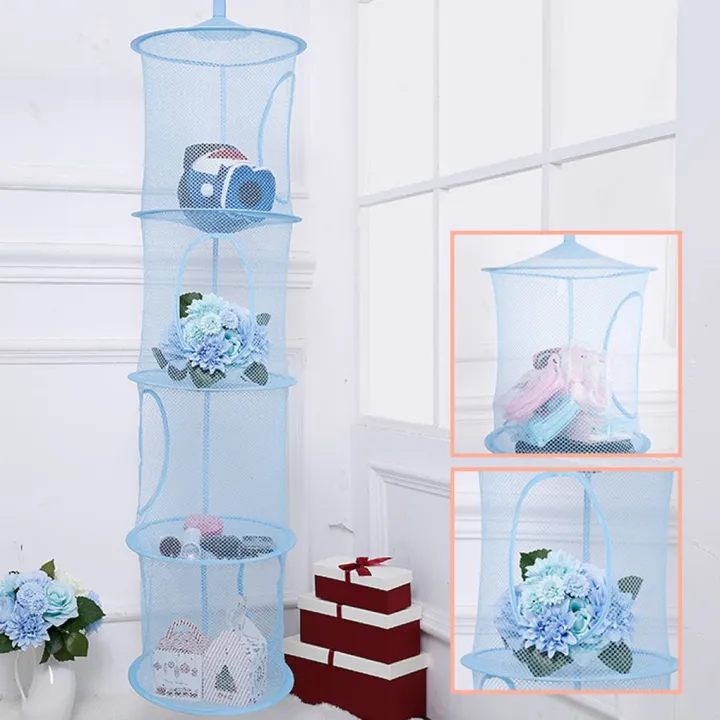 Brand%20New%20Mesh%20Hanging%20Storage%20Organizer%204%20Compartments%20Folding%20Toy%20Clothing%20Bag%20Clothes%20Dryer%20Net%20Basket%20Hanging%20Organizer%20-%20Image%203
