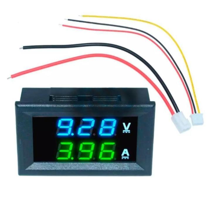 0.56inch Mini Digital Voltmeter Ammeter DC 100V 10A Panel Amp Voltage Current Meter Tester 0.56" Blue Green Dual LED Display
