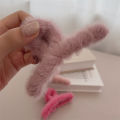 Ins Furry Hair Clip Hair Catching Clip- Shark Clip- Solid Color Hair Clips -Barrette Hair Accessories Female Simple Plastic Headwear. 
