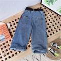 Girls Wide Leg Pants 2024 Autumn New Korean Version Baby Foreign Jeans Little Girls Casual Pants Children's Autumn Clothes. 