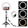 8 inch LED Ring Light with Stand Lighting Kit 10 Level Brightness for Live - 20cm. 