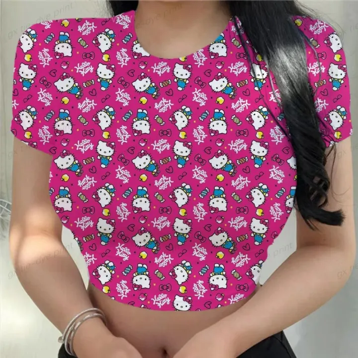 Women's%20Shirt%20Y2k%20Aesthetic%20T%20Shirt%20Streetwear%20Cartoon%20Print%20Short%20Sleeve%20Crop%20Top%20T%20Shirt%20Harajuku%20Clothing%20Top%20Hello%20Kitty%20-%20Image%203