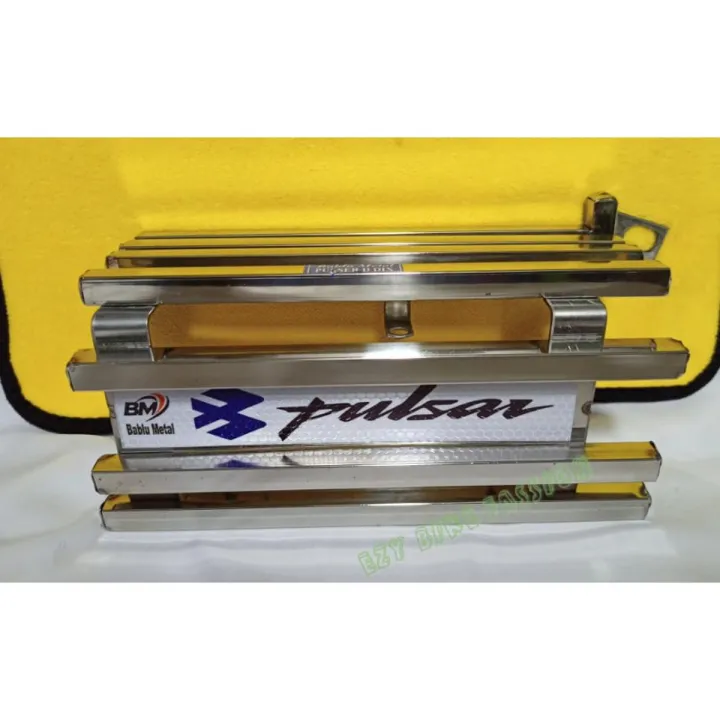 Motorcycle Pulsar 150 Double Disc silencer guard. stainless still Box padani silencer cover Daraz .bd