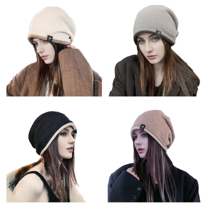 Women%20Winter%20Hat%20Knitted%20Elastic%20Thick%20Warm%20Winter%20Hat%20Soft%20Cold%20Resistant%20No%20Brim%20Beanie%20Baggy%20Lady%20Cap%20-%20Image%204