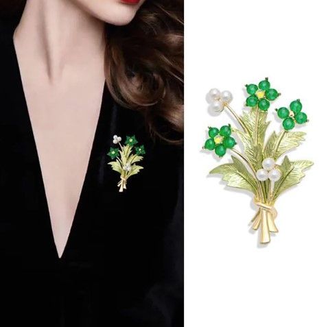 hijab%20pin%20Green%20flower%20leaf%20and%20pearl%20flower%20leaf%20fashionable%20style%20elegant%20flower%20brooch%20for%20girls%20and%20women-%20Avant-garde%20-%20Image%204