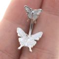 1.5mm Pin Blingbling Sequins Butterfly Belly Piercing Bar Surgical Steel Navel Ring Belly Button Rings for Women Earring Jewelry. 