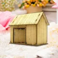 1:72building Model Kits Wooden Model Kits Ornaments Handmade Layout Scenery, DIY Assembly Kits for Diorama Accessory. 