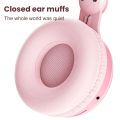 Cute Cartoon Rabbit Ear Wireless headphones with Microphone Stereo Music Bluetooth Earphones with LED Light Game Headset fone. 