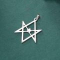 Dawapara Unicursal Hexagram Stainless Steel Pendants for Necklace Keychain DIY Jewelry Making Religious Symbol Thelema Pendant. 