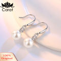 Chic Women Zircon Inlaid Faux Pearl Hook Earrings Eardrop Party Bridal Jewelry. 