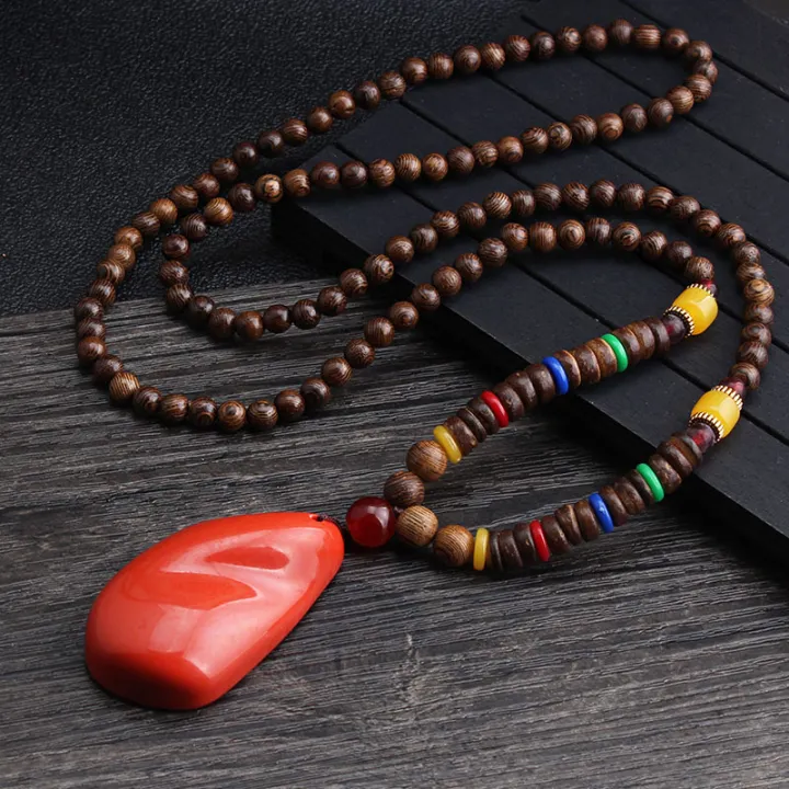Wholesale%20boho%20jewelry%20Men%20Vintage%20Nepal%20necklace%20Religion%20Tribal%20Wood%20Beads%20jewelry%20handmade%20long%20boho%20beaded%20necklace%20women%20-%20Image%205