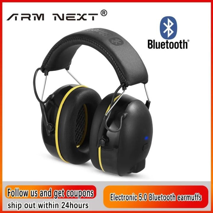 Hearing Protector with Bluetooth Noise Reduction Safety Ear Muffs 28dB Noise Cancelling Ear Protection Headphones for