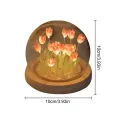 Complete set-up/DIY Artificial Tulip Flowers (09 Pcs) Night Light USB/Battery Operated Table Lamp LED Nightlight Handmade Bedside Light Gift Valentine's Day.
