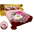 Celebrate Eid in Unparalleled Comfort and Style with Luxury Cotton King Size Twill Panel Bedsheet Set (7.5x8.5 ft) and Pillow Covers. 