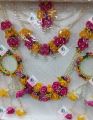 Holud ornaments jewellery set artificial flower holud gohona 7 pieces set. 