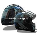 FULL FACE STM BIKE HELMET FOR SAFETY RIDE- BLACK & BLUE GRAPHICS. 