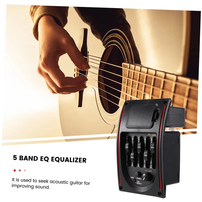 Micro-préampli Pour Guitare Acoustique Dilwe PS-500 – Égaliseur 5 Bandes, Afficheur LCD, Alimentation 9V – Installation Facile