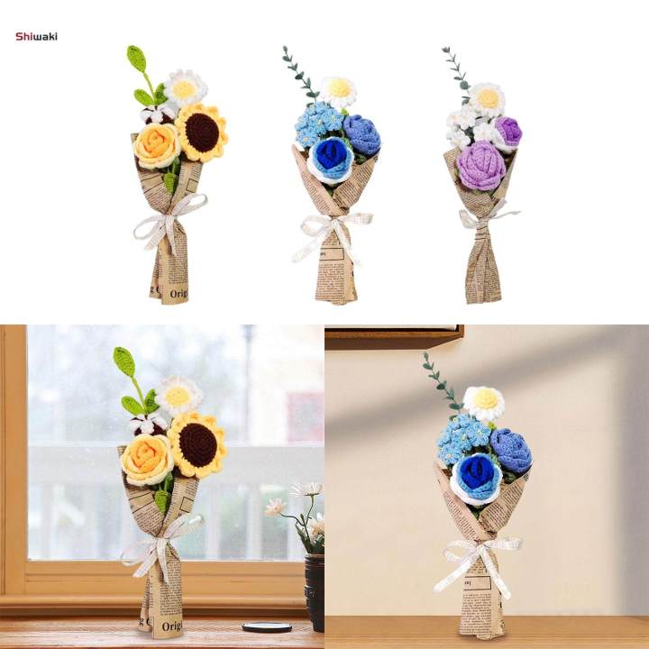 Crochet%20Flower%20Bouquet%20Artificial%20Flowers%20Elegant%20Carefully%20Weave%20Knitted%20Durable%20Floral%20-%20Image%207