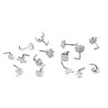 Stainless Steel Small Nose Rings Zircon Moon Star Nose Stud 20G Body Piercing Jewelry For Women Men Gift.