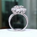 Luxury 3CT Moissanite Engagement Ring with Certificate Sparkling Diamond 925 Sterling Silver Wedding Band Jewelry Ring For Women.