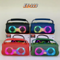 2025 new ET-313 Wireless BT Speaker Portable Stereo Subwoofer Bass Fabric Design FM Radio LED Colorful Light Battery-Powered DJ.