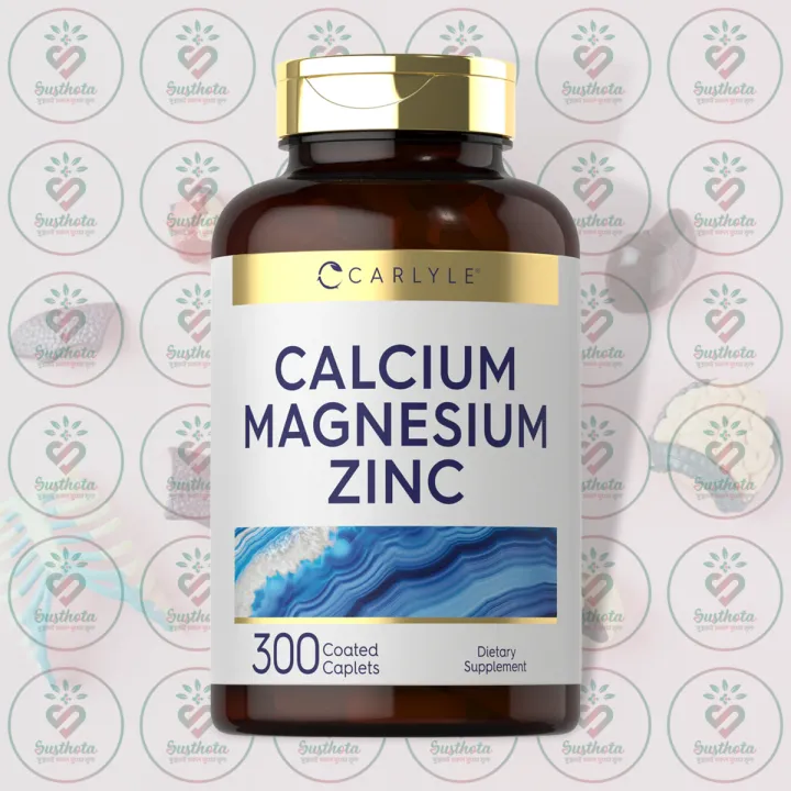 Carlyle Calcium Magnesium Zinc – 1000 mg Calcium, 400 mg Magnesium, 15 ...