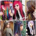 Synthetic One Card Hair Extension Wig Hair For Women Long Straight Clip-in Colored Zebra Line Feather Hair Extensions Hair. 