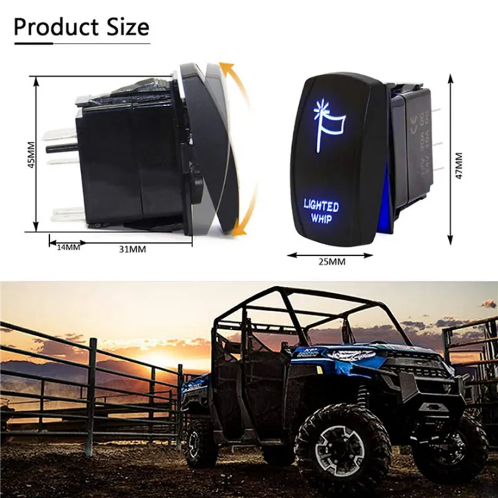 6x%20Rocker%20Switch%20LED%20Light%20Bar%20Sasquatch%20Lights%20Lighted%20Whip%20Switch%20for%20ATV%20X3%20Ranger%20RZR%20-%20Image%202