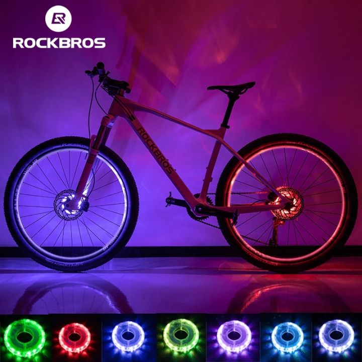 ROCKBROS Bicycle Wheel Hub Light Waterproof Smart 12 LED Colorful Flash Light Safety Warning Fit Balance Children Bike/MTB Bike