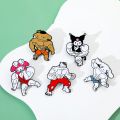 Funny Sanrio Muscle Serie Enamel Pins Kawaii Anime Hello Kitty Brooch Fitness Hunk Couple Melody Kuromi Bag Pins Accessories.