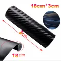 2 Pcs Sticker Black Carbon Fiber (18"×3" )Vinyl Wrap Texture 3D self adhesive DIY Decor Bike ,Motorcycle,Car stickers.