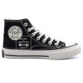 Twilight EVENSTAR Classic Student Black High-Top Round Label Canvas Shoes for Women.